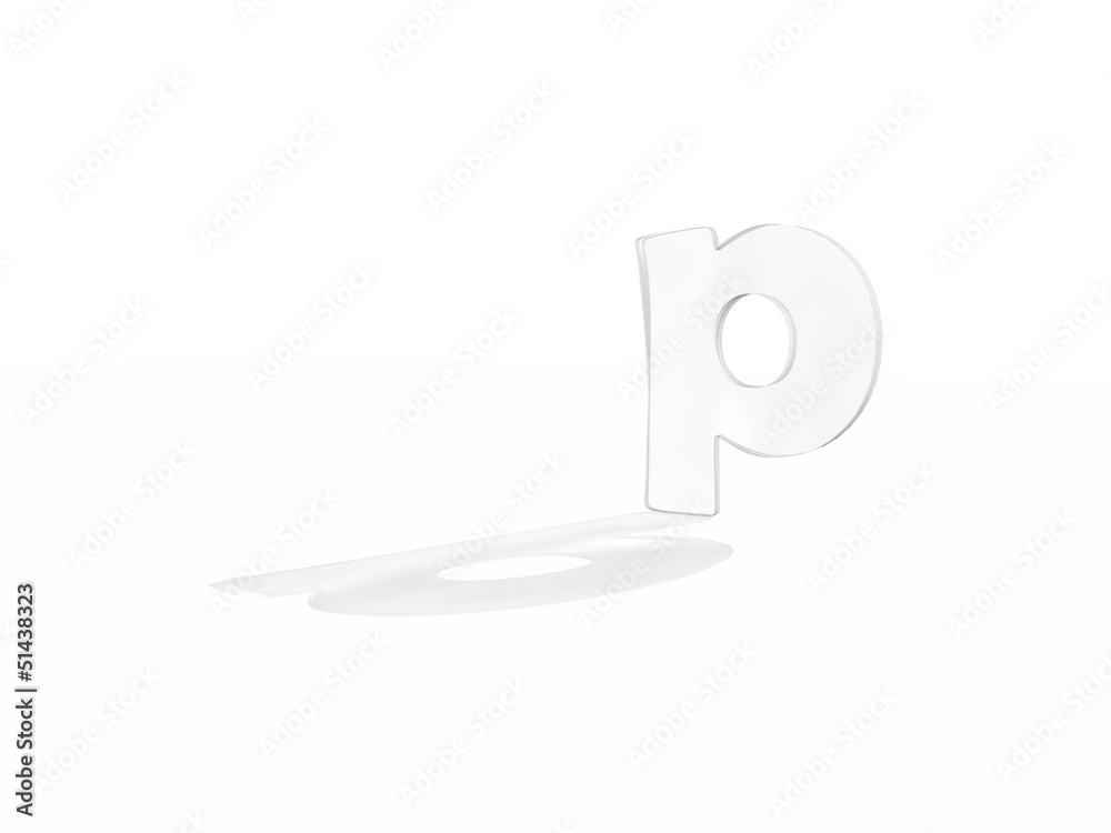3D render of the text p 3D render of the text p