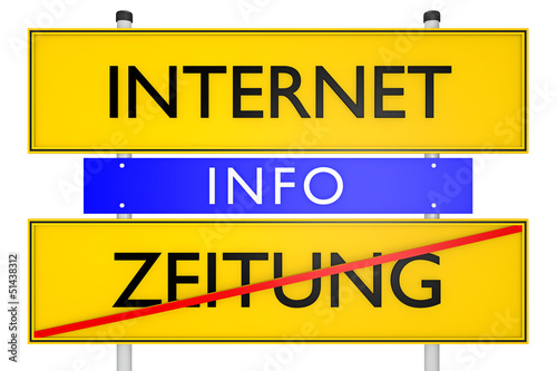 Internet vs Zeitung_konzeptionell Information - 3D
