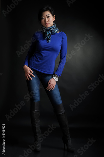 Asian woman in blue shirt © Igor Kovalchuk