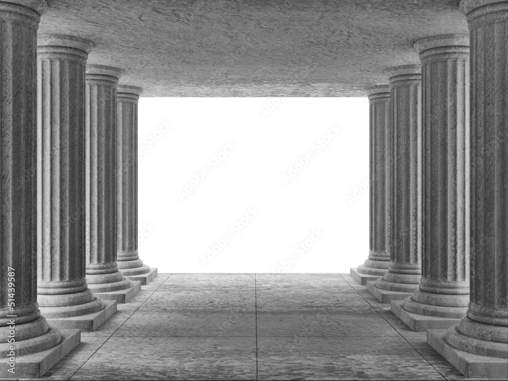 Classic Ancient Building Interior with place for Your text - obrazy, fototapety, plakaty 