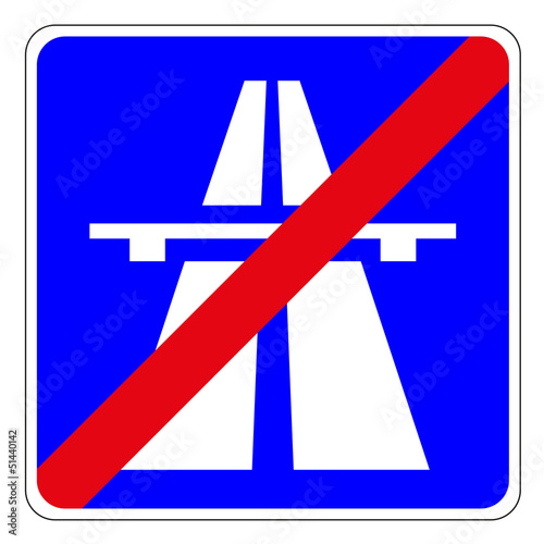 Autobahnzeichen Verkehrszeichen - Ende der Autobahn
