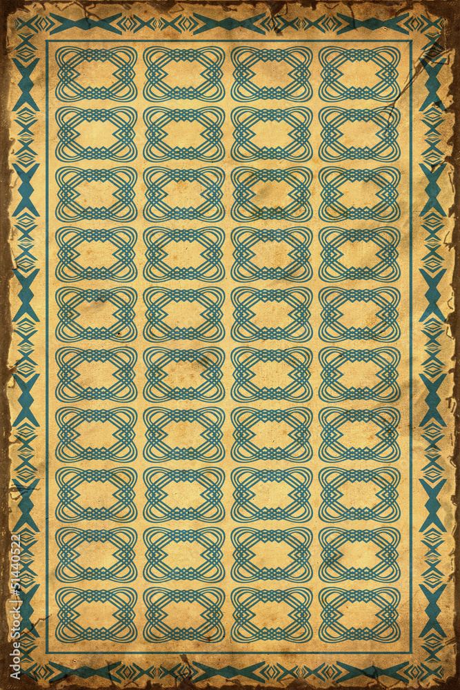 Retroplakat - Türkises Tischdeckenmuster Retroplakat - Türkises Tischdeckenmuster