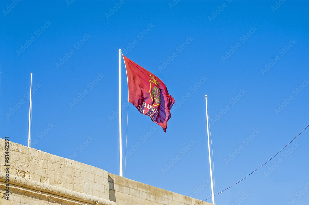 Vittoriosa flag in Birgu, Malta