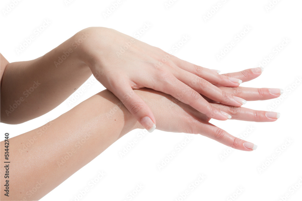 beautiful nails in crossed hands beautiful nails in crossed hands