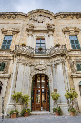 The Castellania building facade in Valletta  Malta