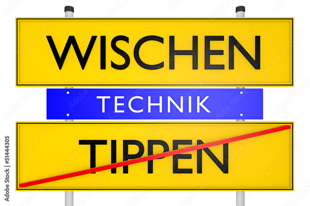 Wischen vs Tippen_konzeptionell Technik - 3D