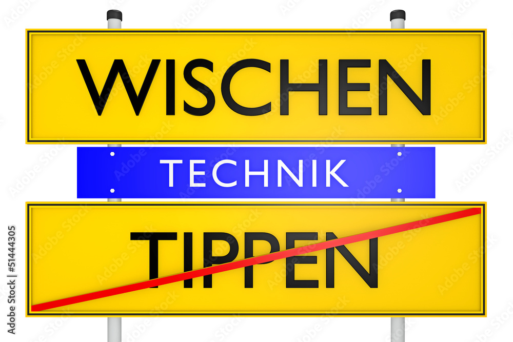 Wischen vs Tippen_konzeptionell Technik - 3D Wischen vs Tippen_konzeptionell Technik - 3D