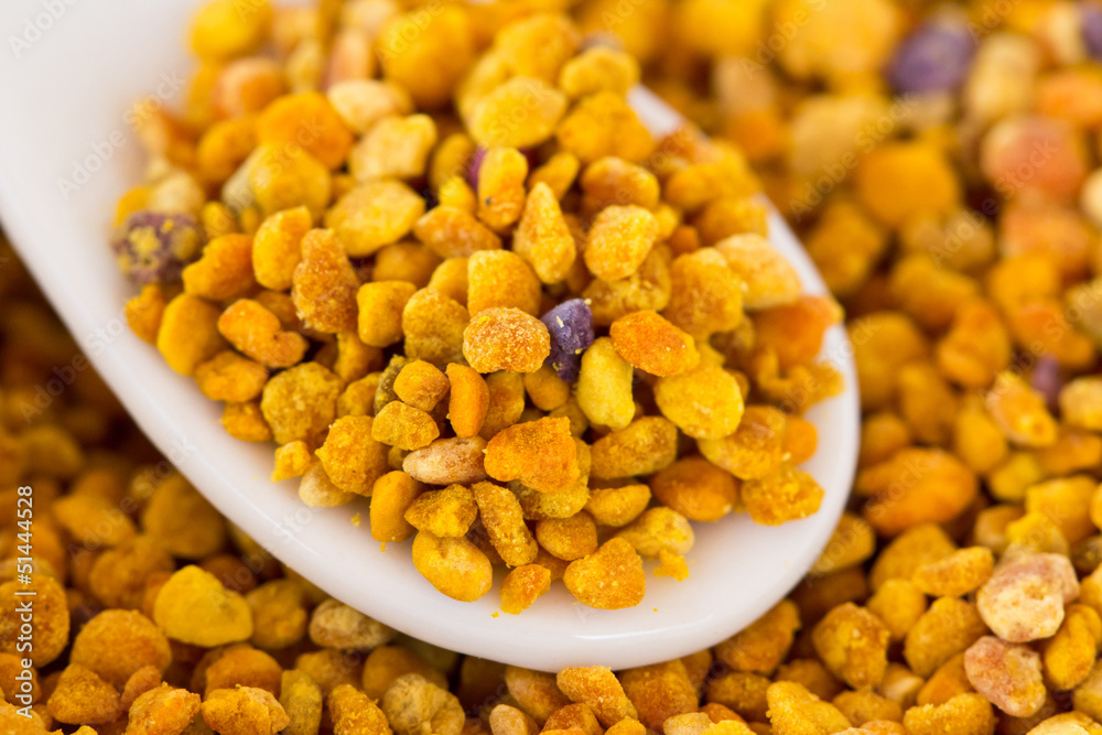 Gros plan sur du Pollen d'Abeille Gros plan sur du Pollen d'Abeille