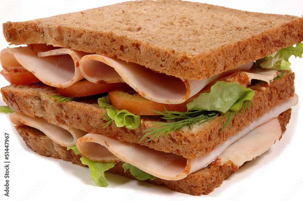 Obraz premium Close up of freshly made sandwich