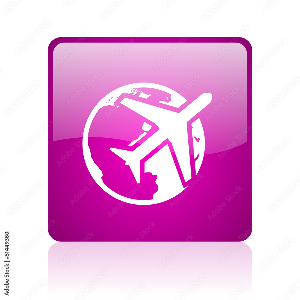 travel violet square web glossy icon travel violet square web glossy icon