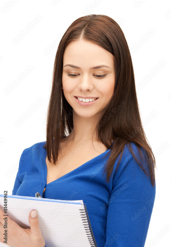 smiling young businesswoman with notebook smiling young businesswoman with notebook