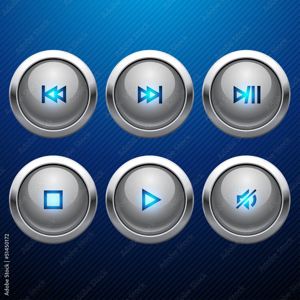 Glossy multimedia control web icon set. Glossy multimedia control web icon set.