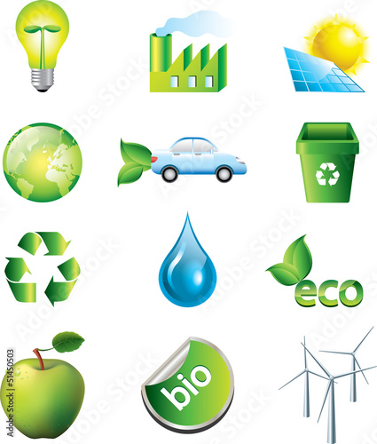 environment and ecology icons vector set