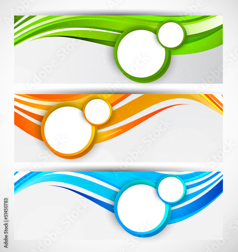 Set of wavy banners