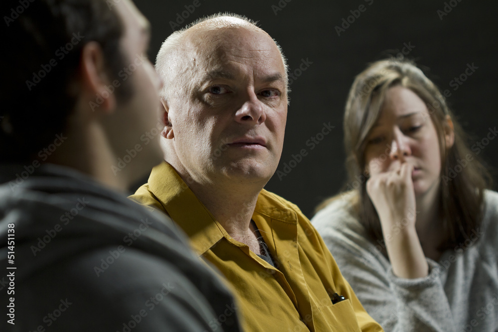 Young man crying from giving his testimony Young man crying from giving his testimony