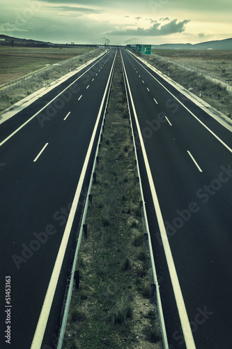 Vintage photo. Highway road