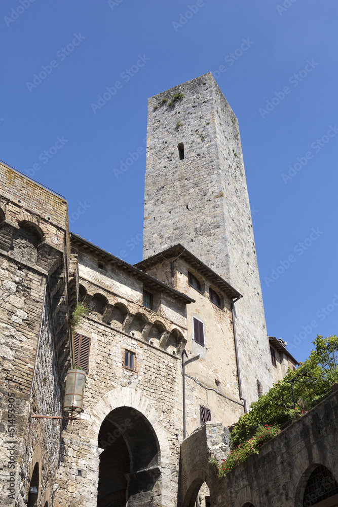 San Gimignano is a small walled medieval hill town in Siena
