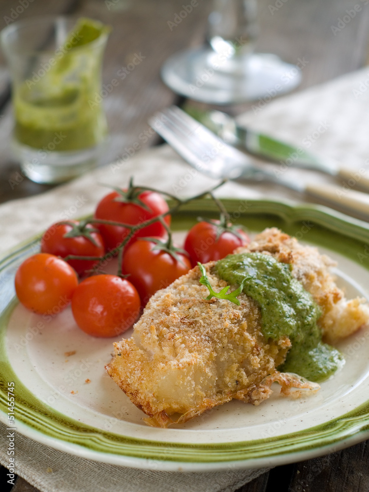 Fish fillet with tomato