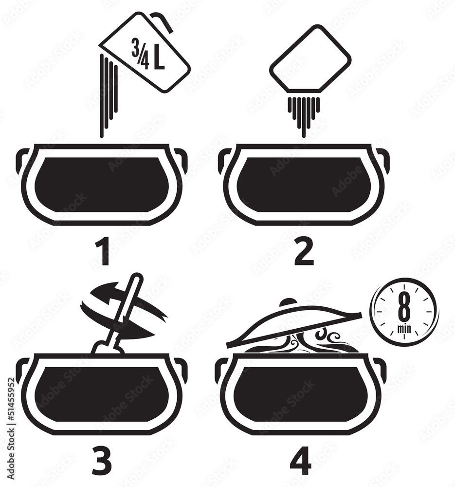 Kitchen icons set how to prepare Kitchen icons set how to prepare