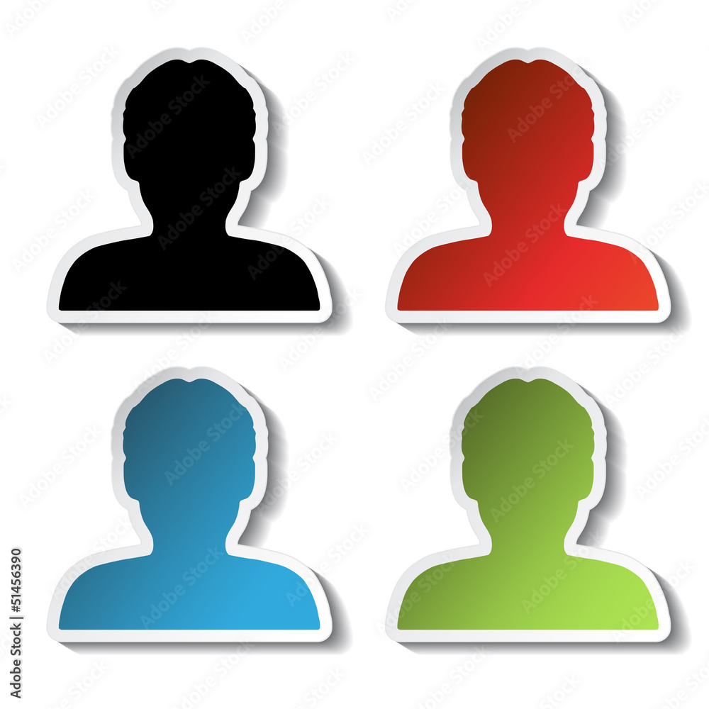 vector avatar icons, stickers - human, user, member vector avatar icons, stickers - human, user, member