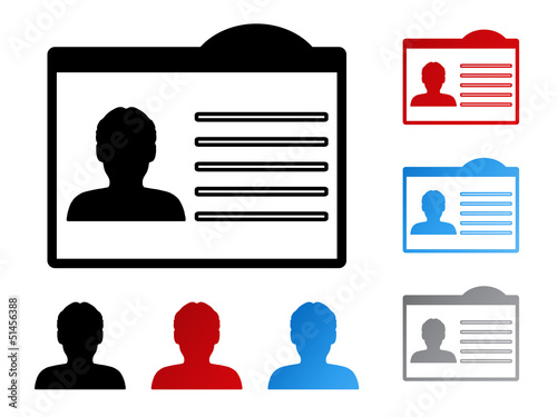 vector name tag for ID - human, user, member