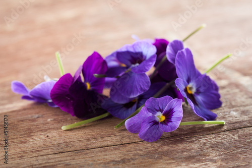 Pile of violet eatable flowers