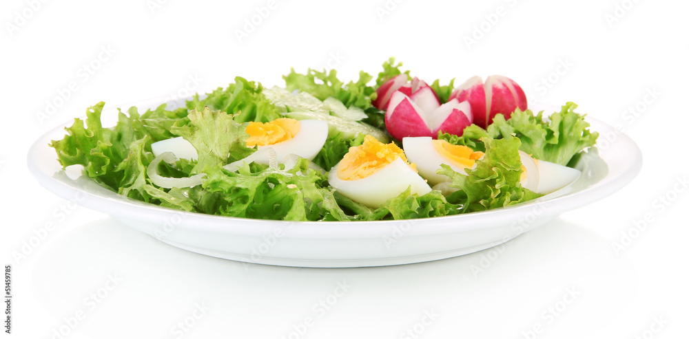 Fresh mixed salad with eggs, salad leaves and other vegetables, Fresh mixed salad with eggs, salad leaves and other vegetables,