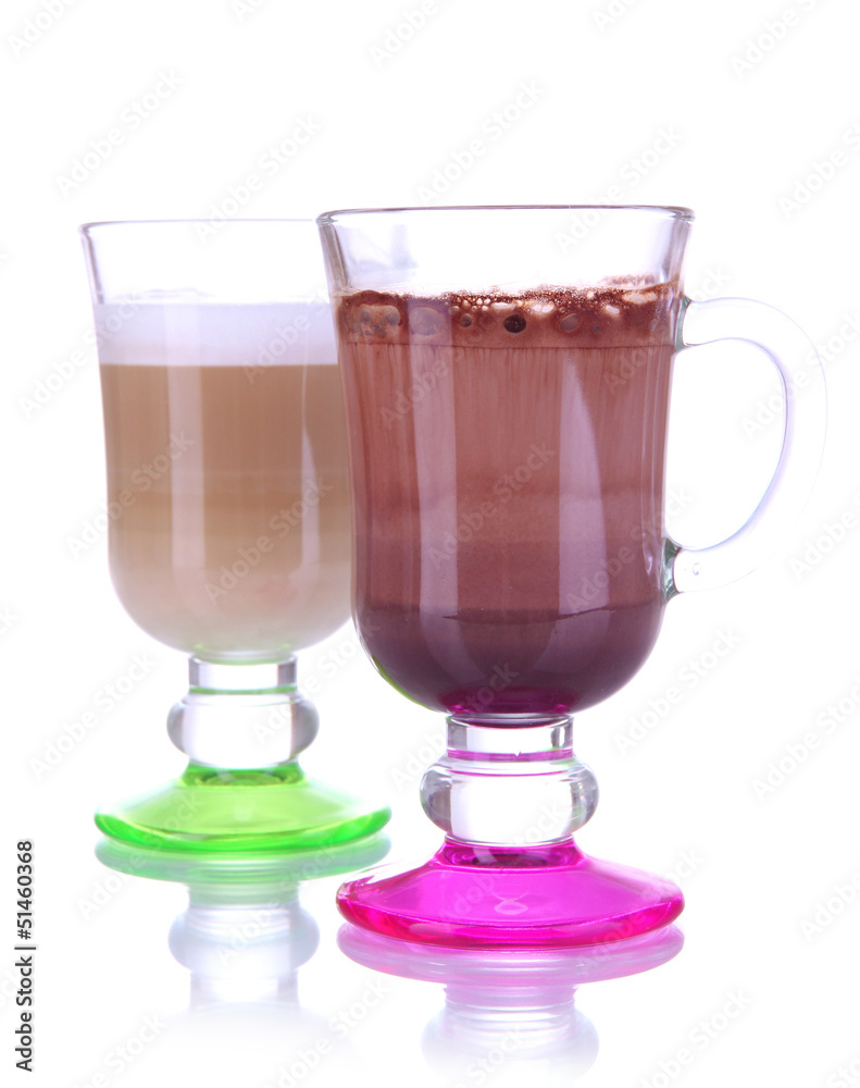 Layered coffee isolated on white Layered coffee isolated on white