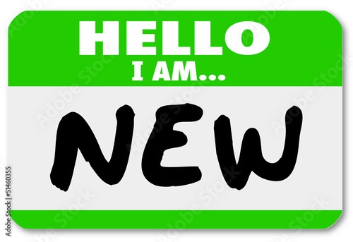 Εκτύπωση καμβά Hello I am New Nametag Sticker Rookie Trainee