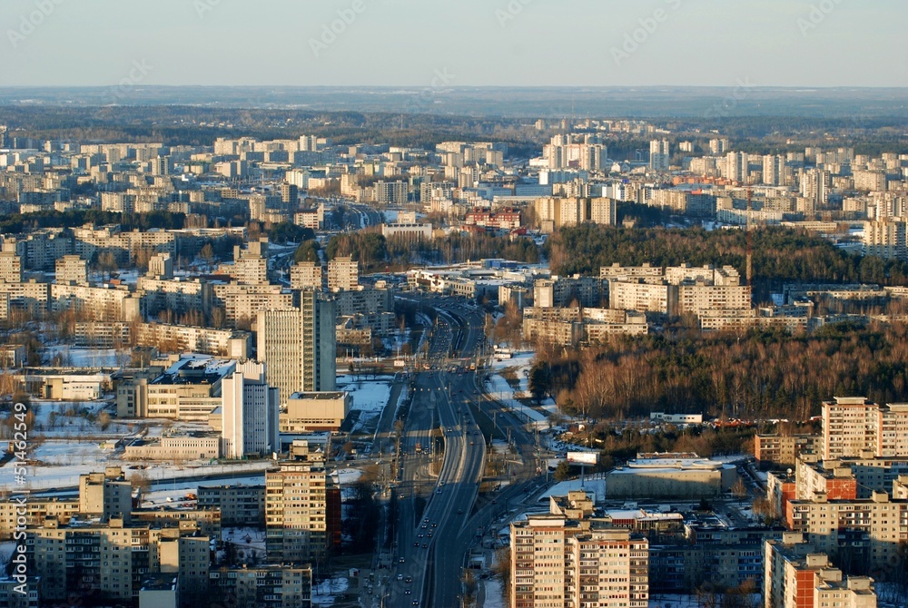 Vilnius city aerial view