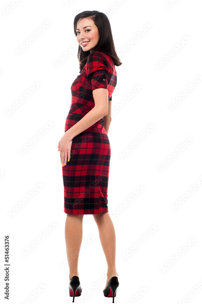 Beautiful asian girl looking over her shoulder Beautiful asian girl looking over her shoulder