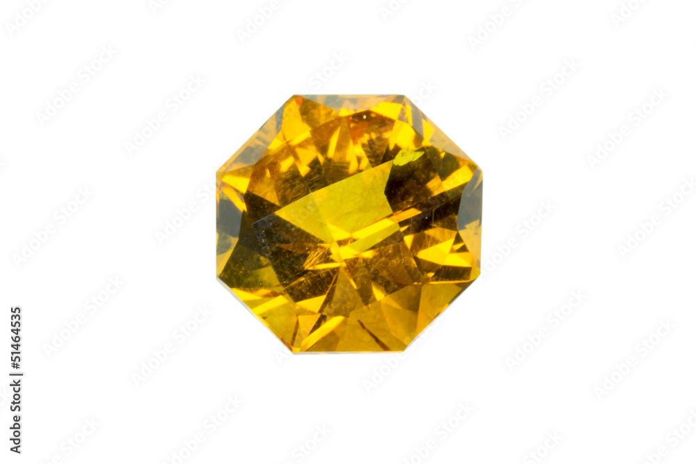 Yellow sapphire isolated on white background Yellow sapphire isolated on white background