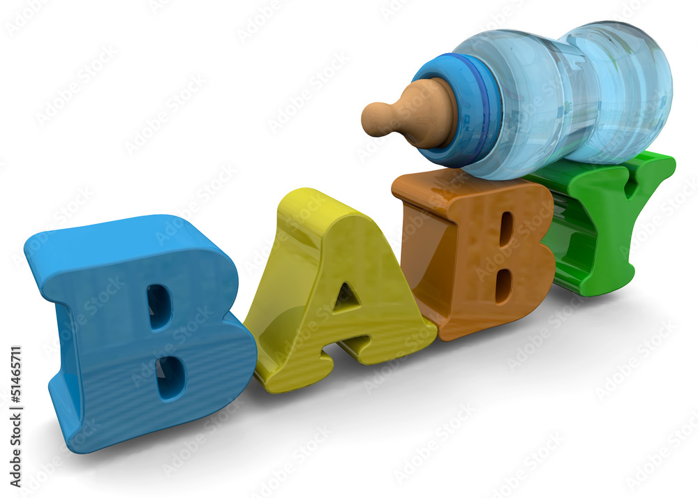 Fototapeta premium BABY BOOTLES - 3D