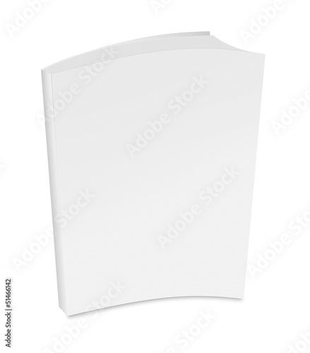 collection of various blank white book on white background