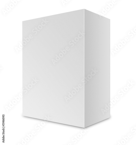 white box on white background with clipping path