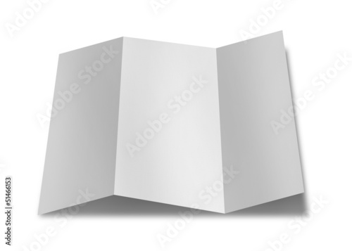 collection of various blank folded leaflet white paper on white