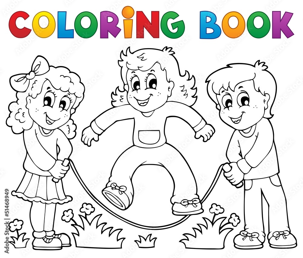 Fototapeta premium Coloring book kids play theme 1