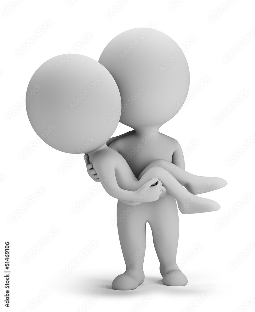 3d small people - girl in her arms 3d small people - girl in her arms