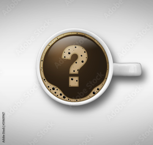 Kaffeetasse mit Fragezeichen