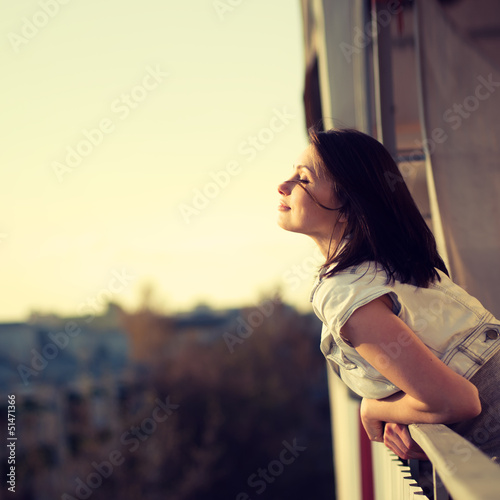 beautiful girl enjoying the freshness