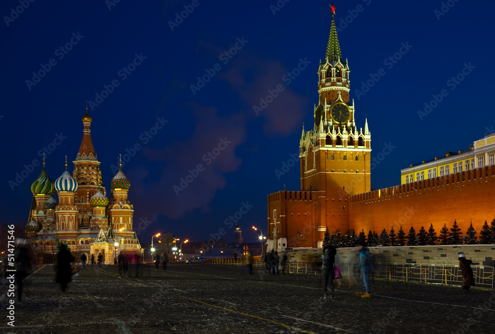   Red Square in winter night. Moscow, Russia