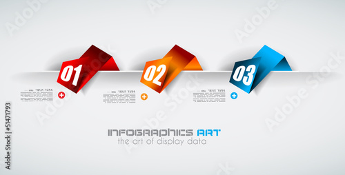Infographic design template with paper tags