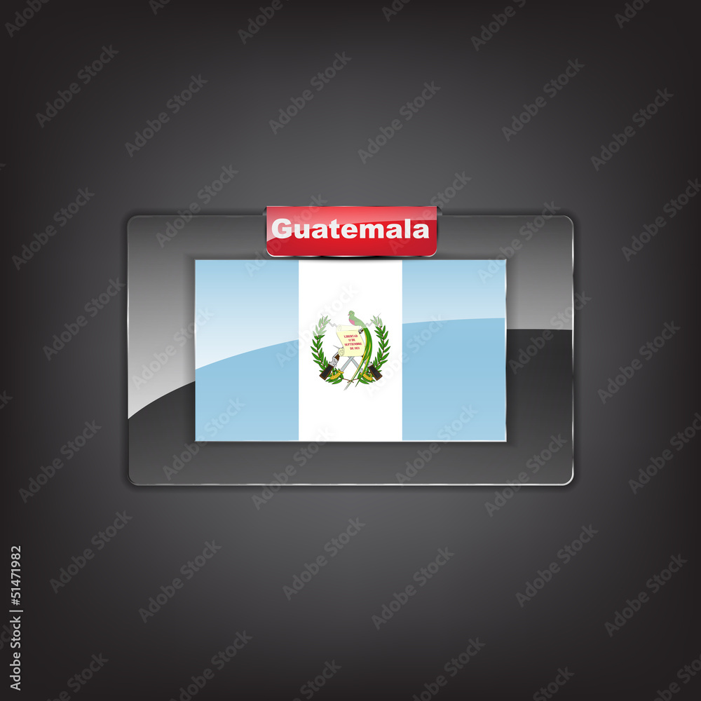 Fototapeta premium Glass button of the flag of Guatemala