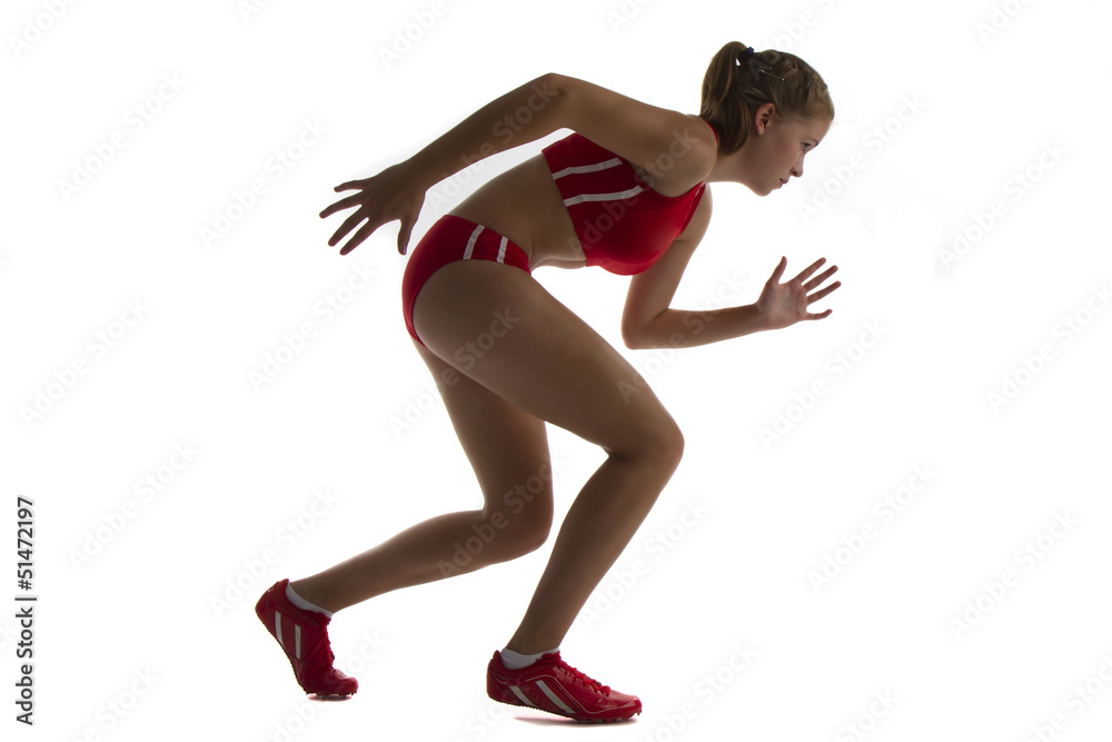 Leichtathletik Läuferin freigestellt Leichtathletik Läuferin freigestellt