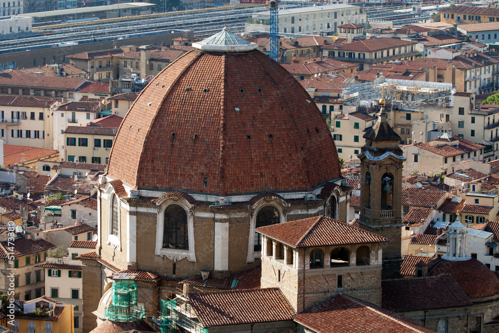 Florence - the view on San Lorenzo from the dome Duomo