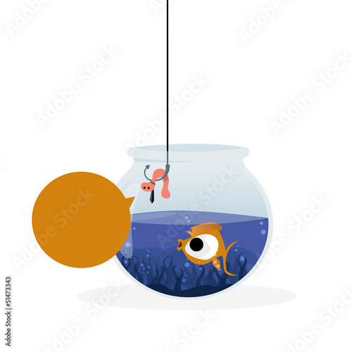 fishing in the aquarium