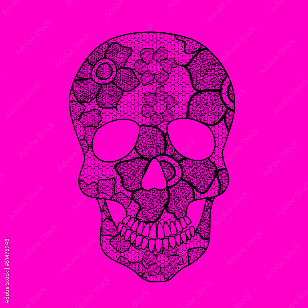 Illustration of lacy skull Illustration of lacy skull