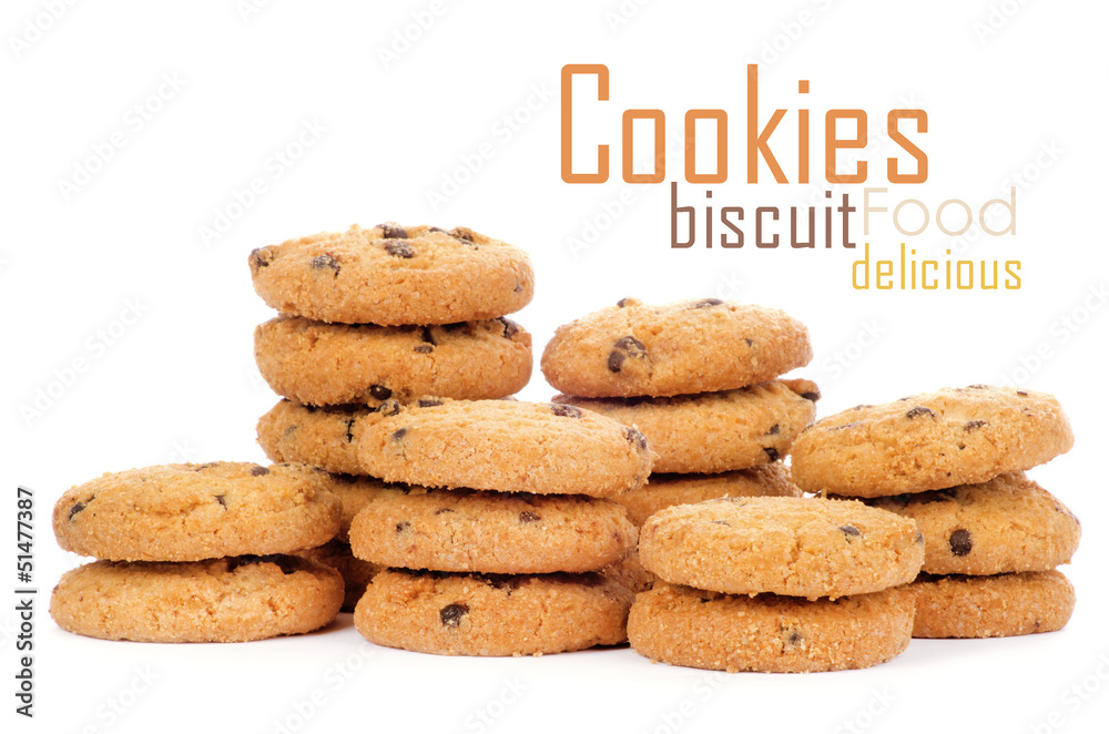 A stack of chocolate chip cookies A stack of chocolate chip cookies