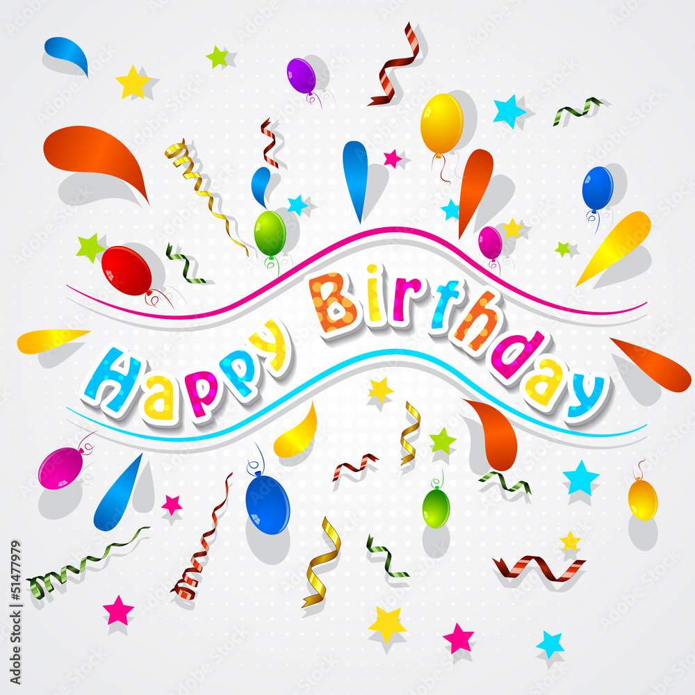 Paper Confetti Background for Birthday