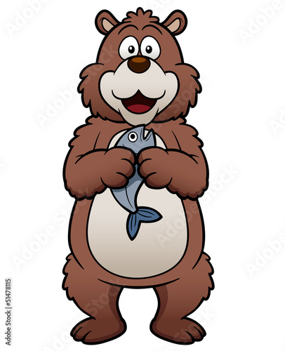 Vector illustration of cartoon bear